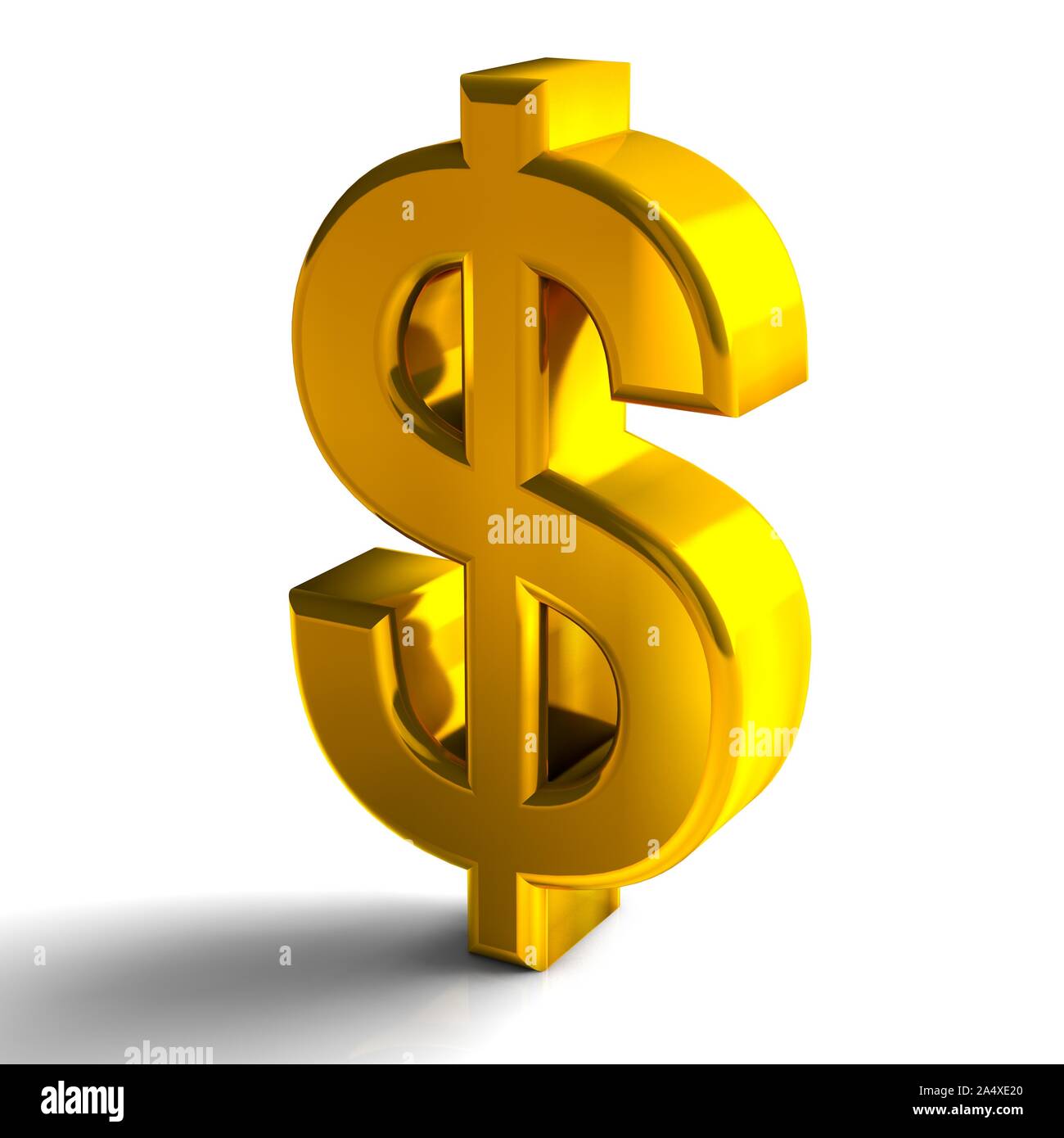 Dollar Currency Symbols Gold Color 3d Render Isolated On White Background Stock Photo Alamy