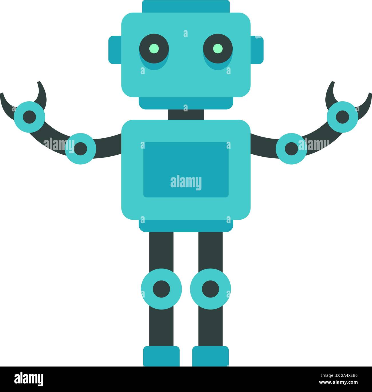 Humanoid machine icon. Flat illustration of humanoid machine vector ...