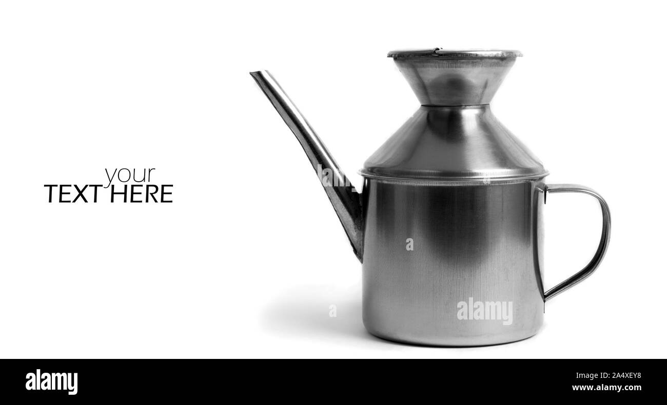 Metal kettle with the copy space Stock Photo Alamy