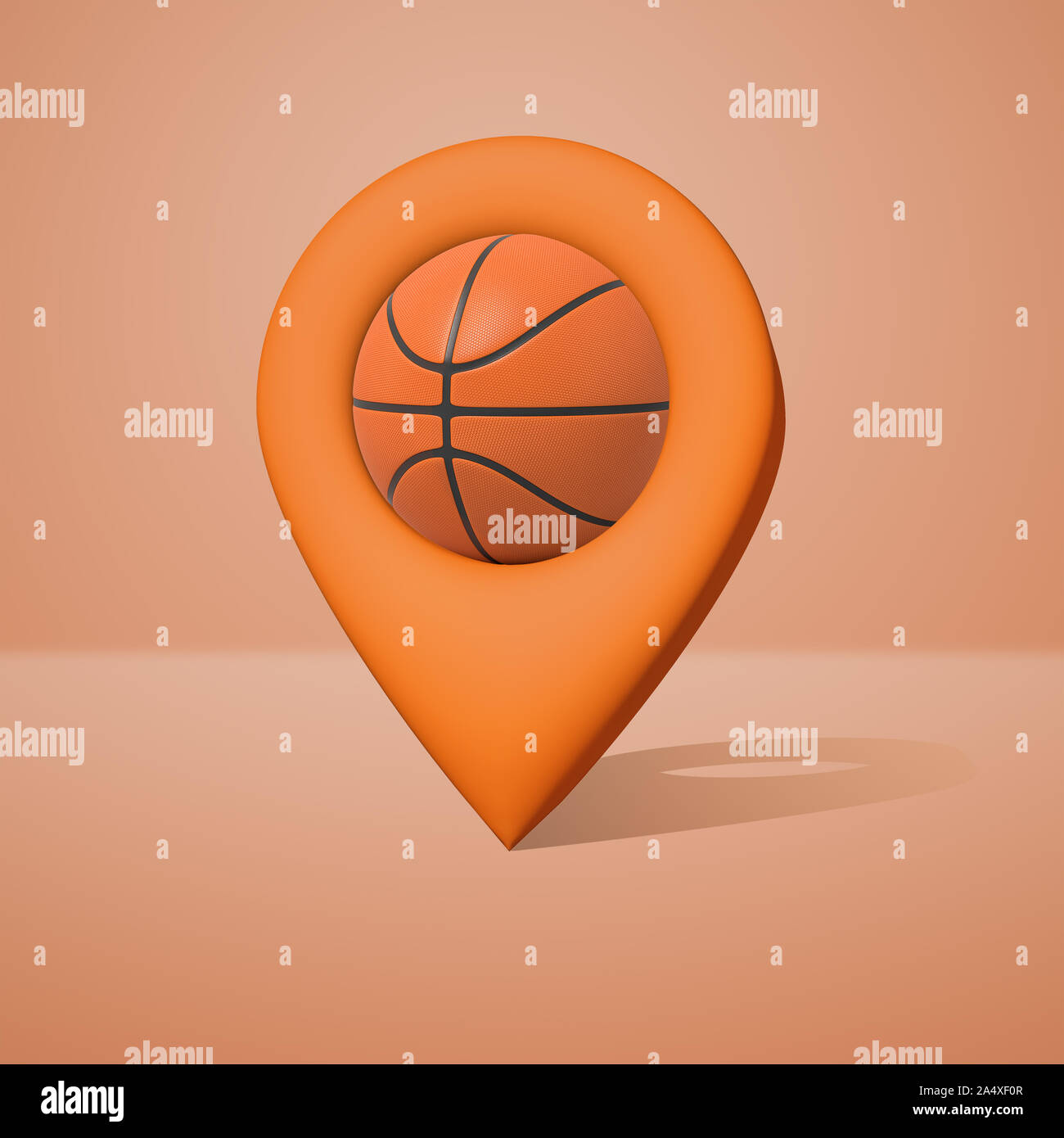 Map marker basketball symbol hi-res stock photography and images - Alamy