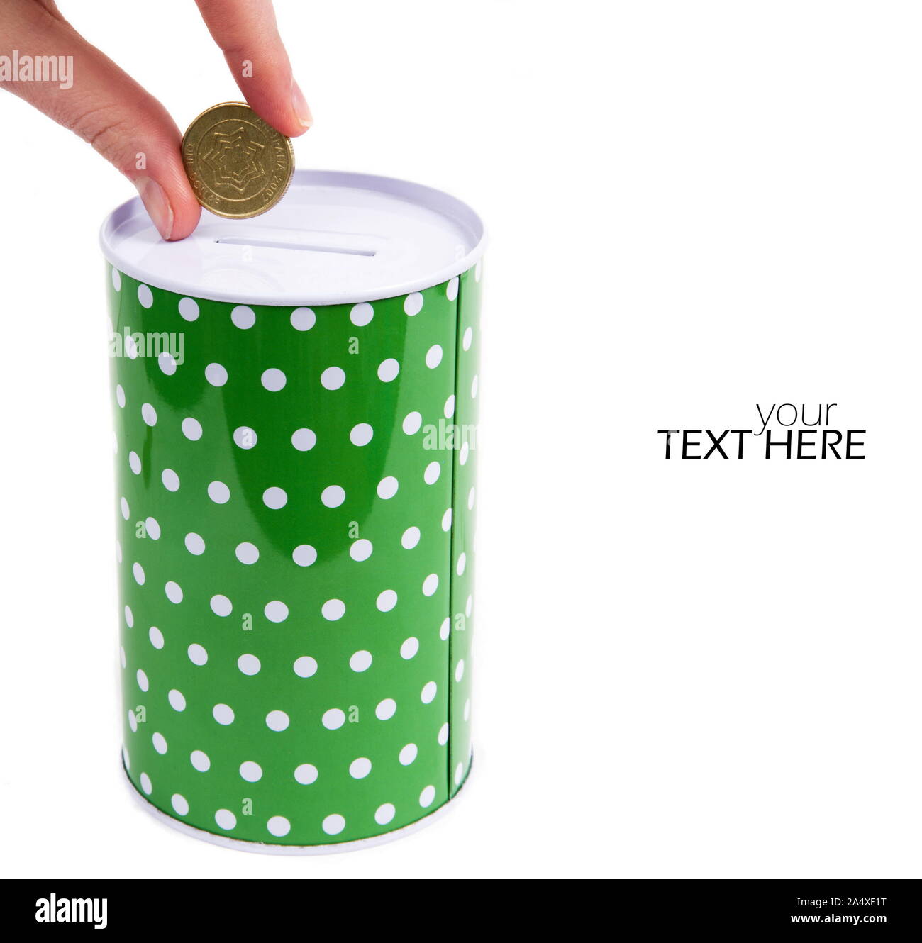 Money saving box with copy space Stock Photo Alamy