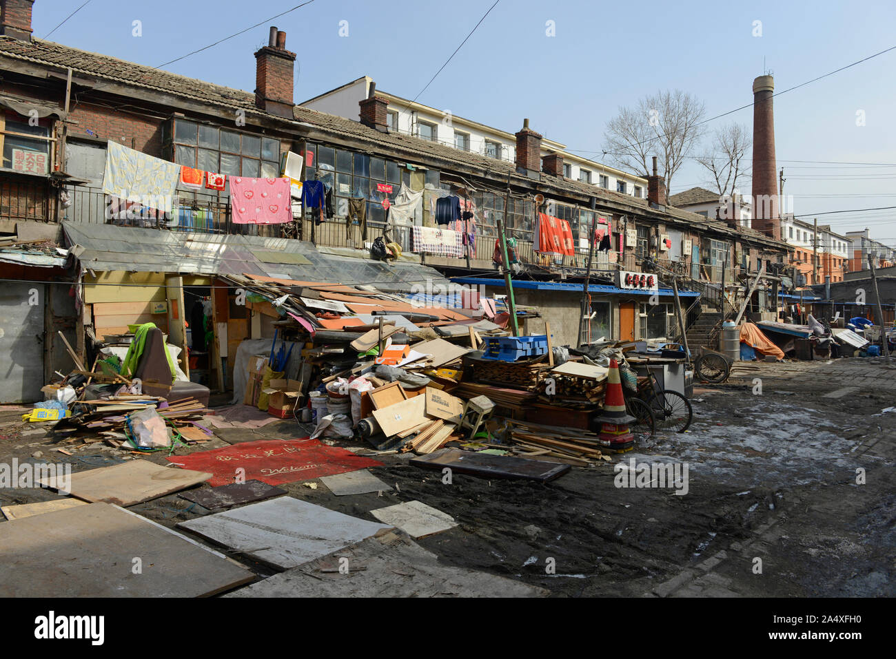 Junk yard in a residential compound, Changchun, Jilin province