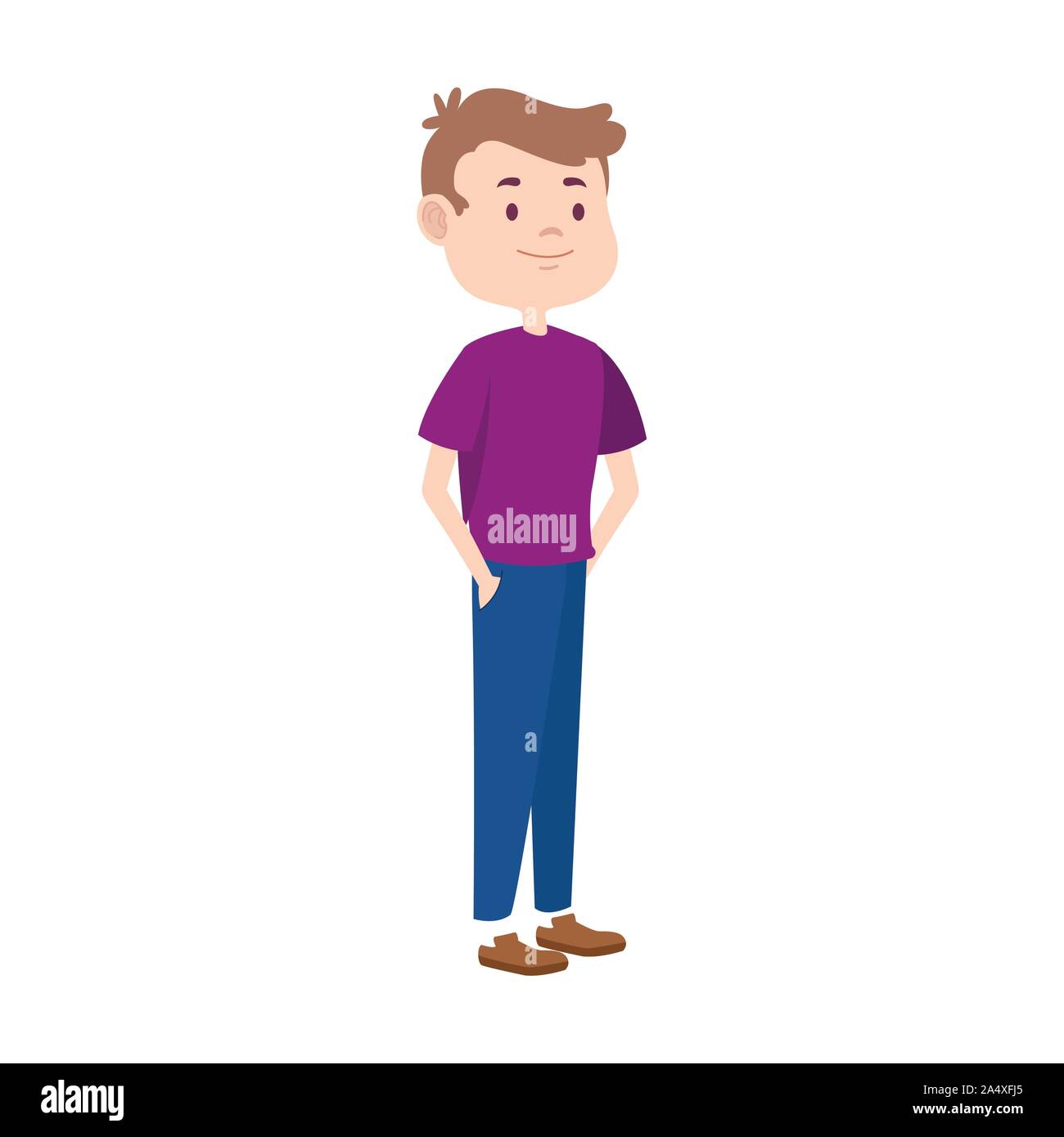 cartoon happy teen boy standing icon Stock Vector Image & Art - Alamy
