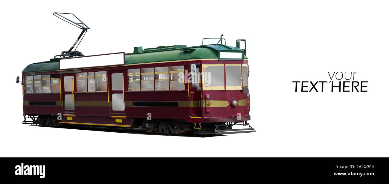 Tram isolated with the copy space Stock Photo