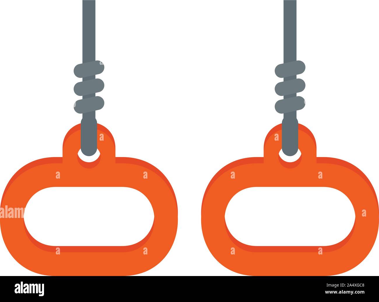 Gymnastics rings icon. Flat illustration of gymnastics rings vector