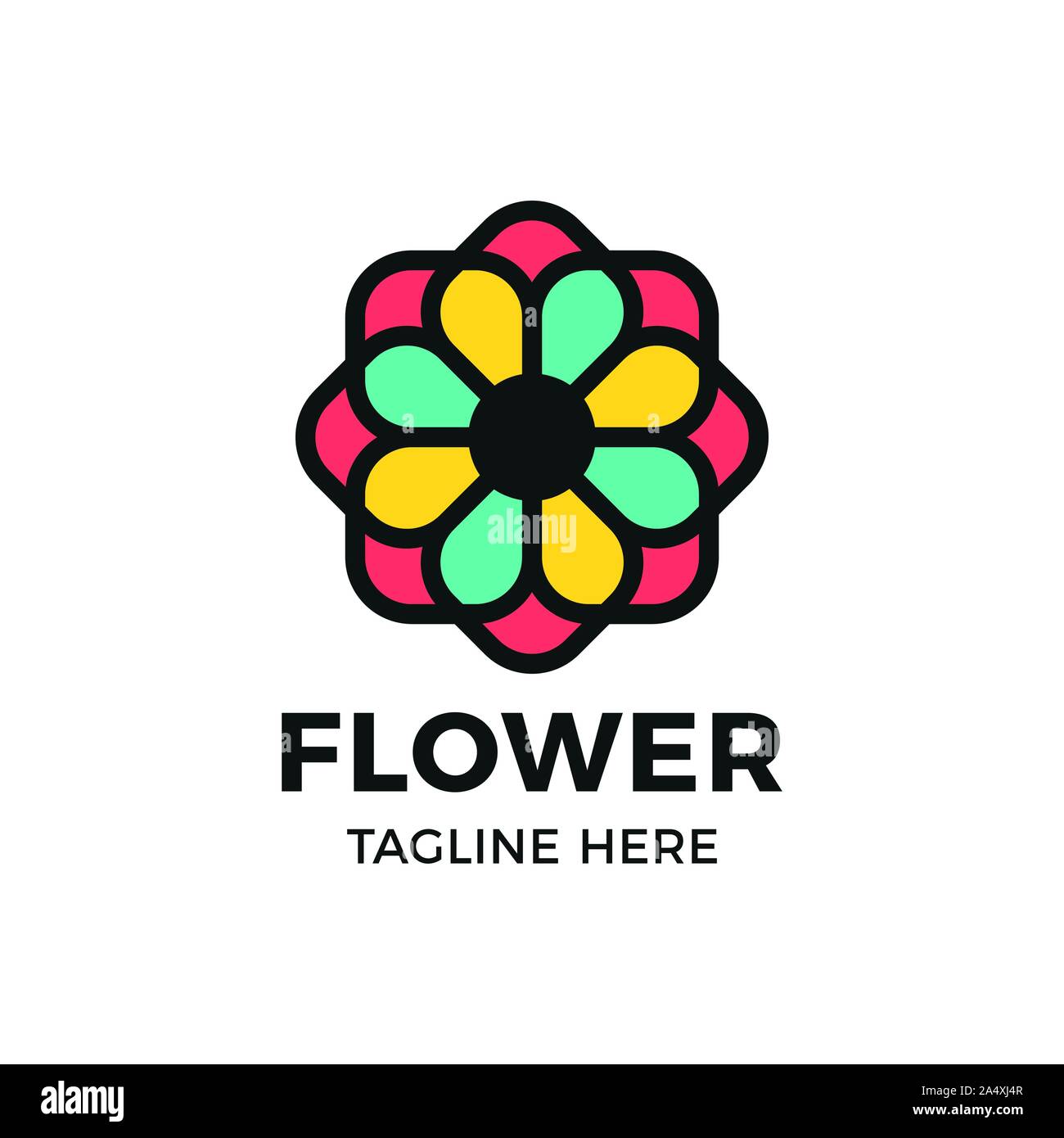 Abstract elegant flower logo icon vector design. Universal creative ...