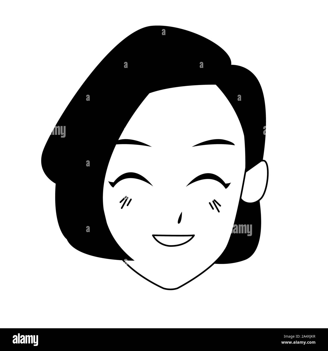 old woman smiling cartoon icon Stock Vector