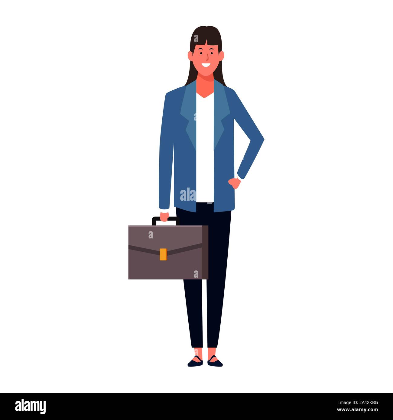 cartoon business woman standing icon, flat design Stock Vector Image ...