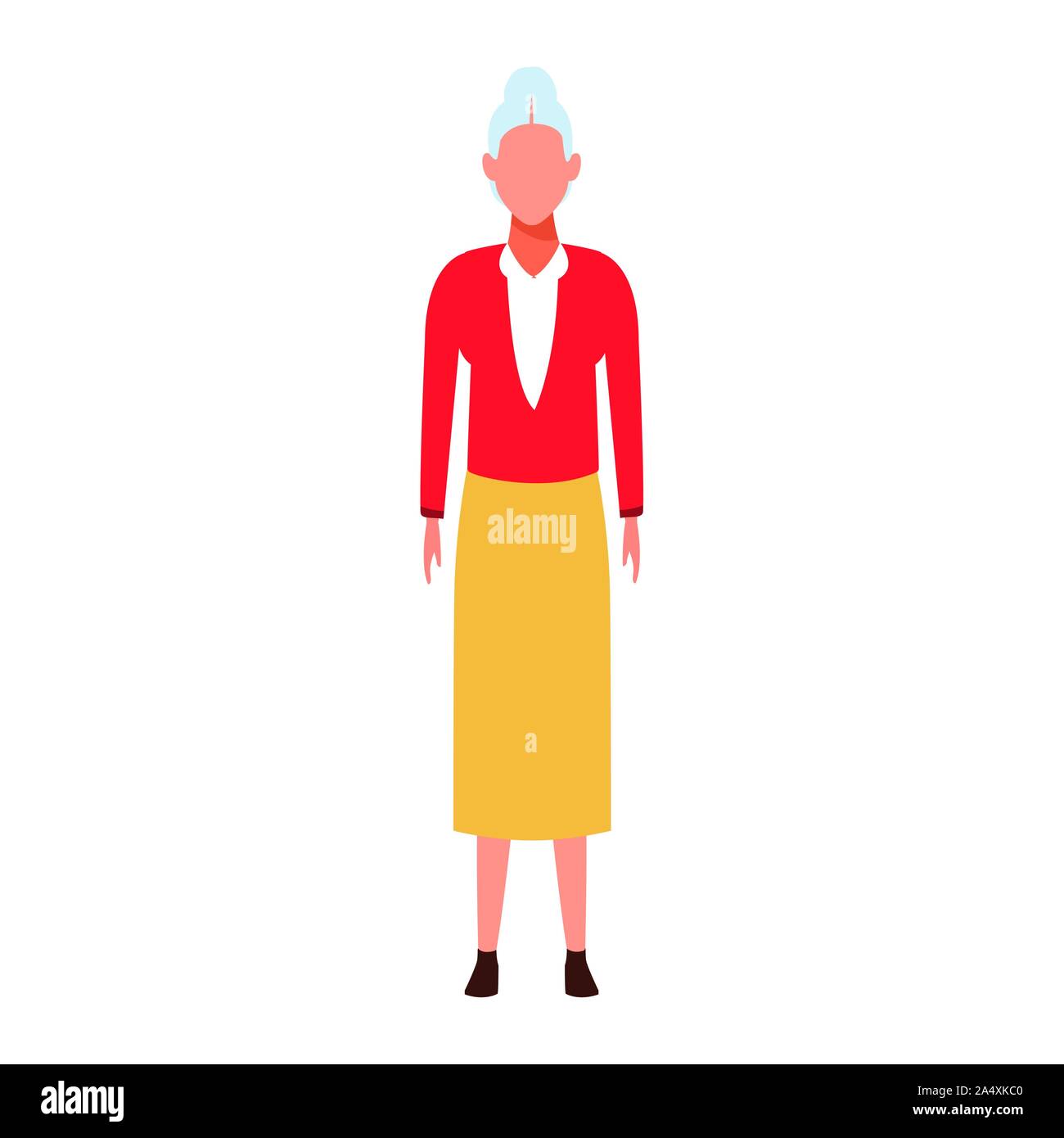 avatar old woman standing icon, flat design Stock Vector
