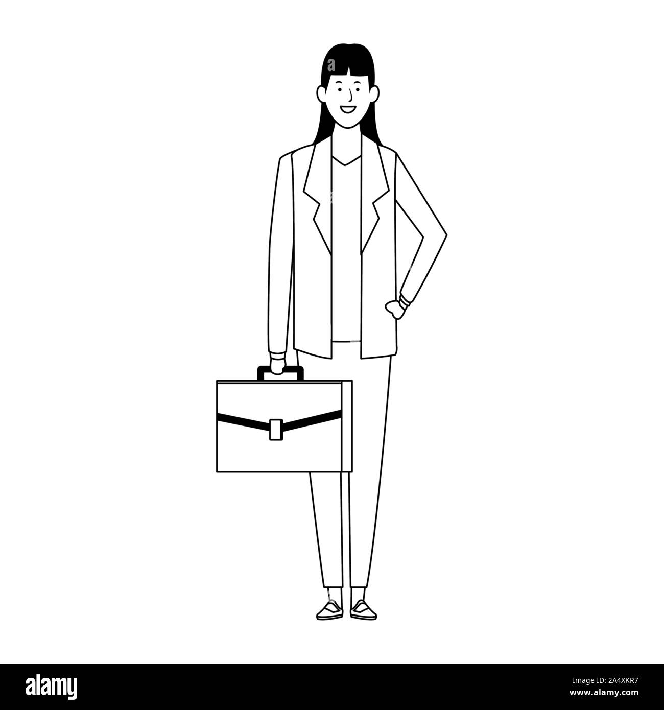 cartoon business woman standing icon, flat design Stock Vector Image ...
