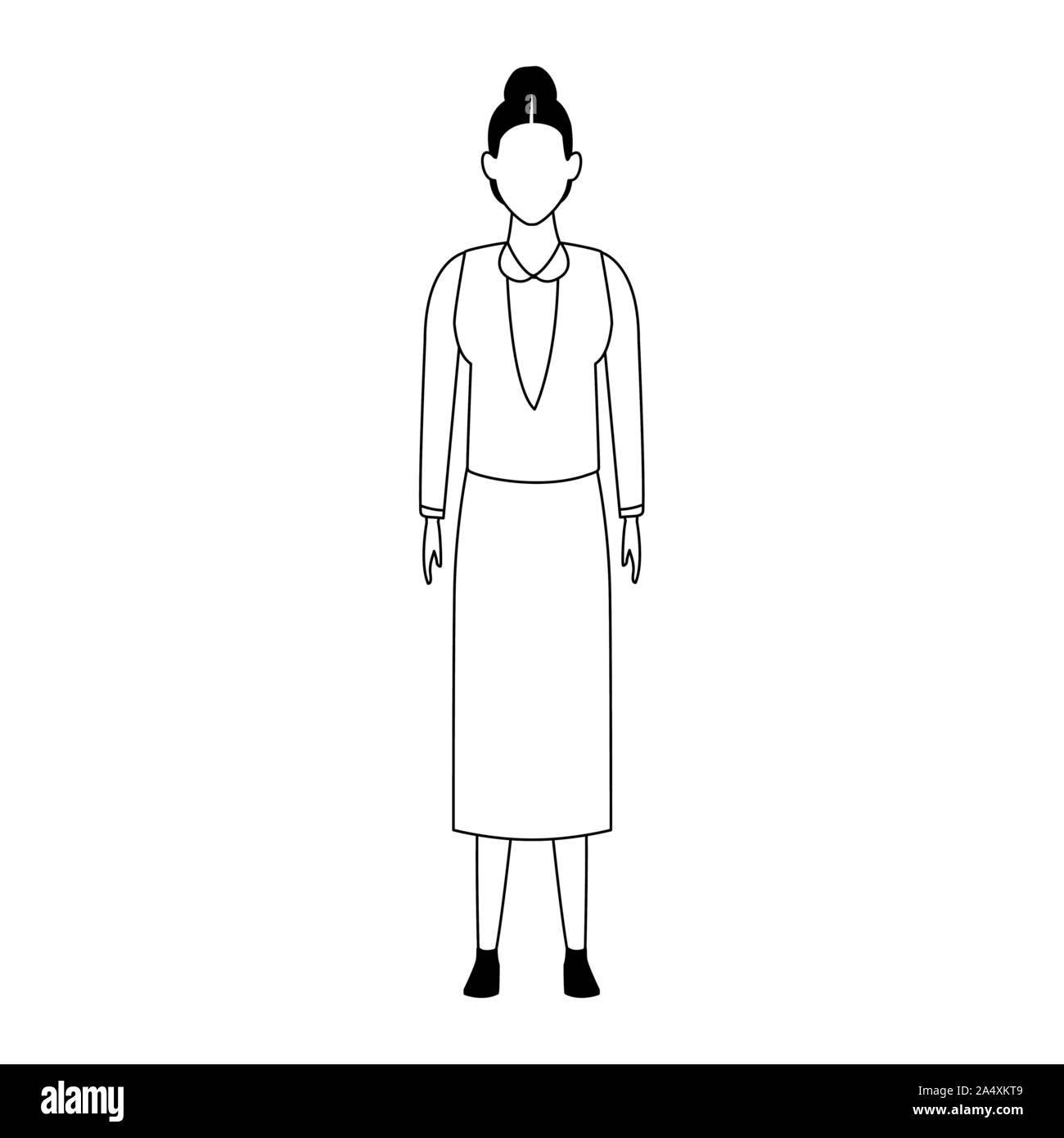 avatar old woman standing icon, flat design Stock Vector Image & Art ...