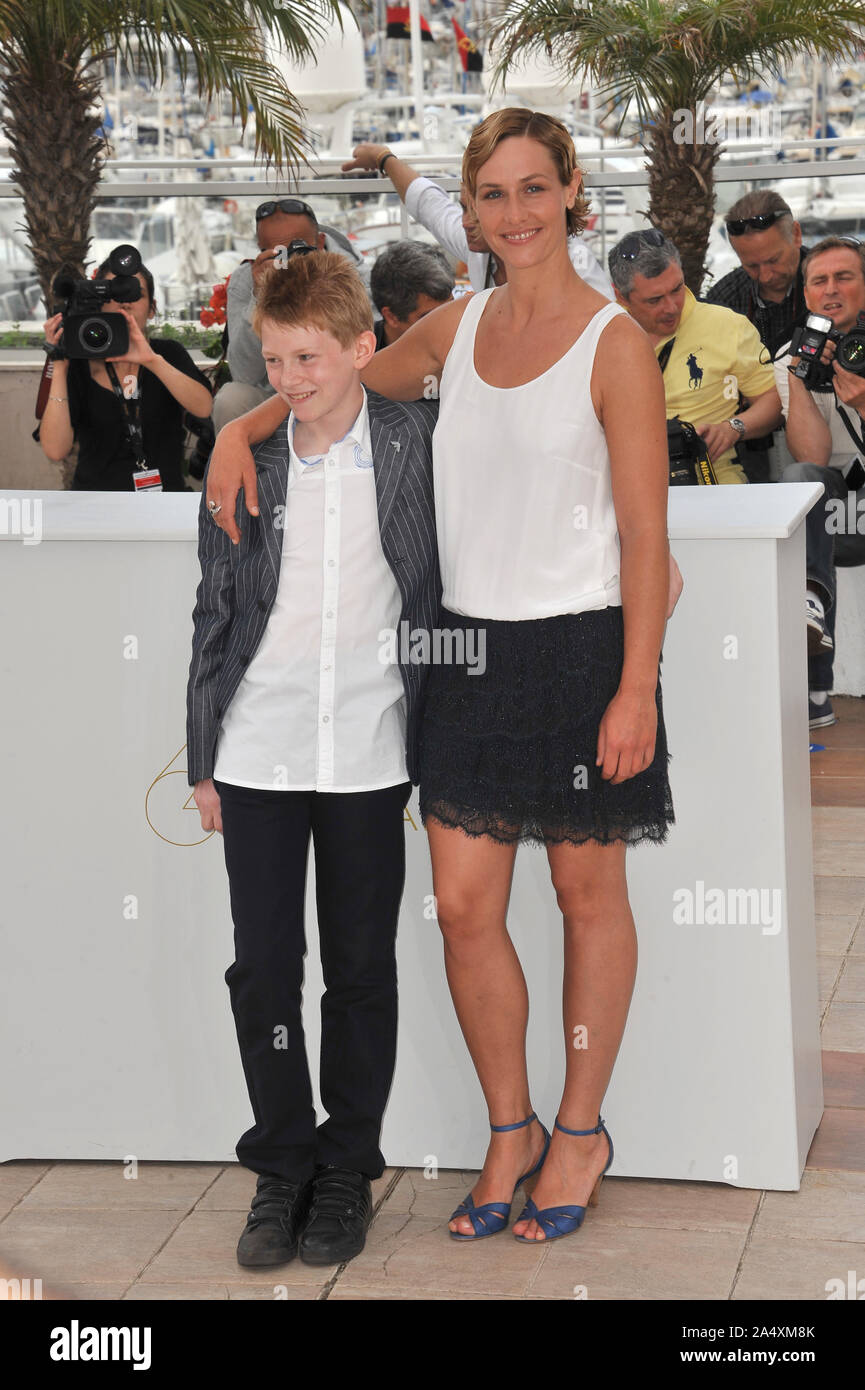 CANNES, FRANCE. May 16, 2011: Cecile De France & Thomas Doret at the photocall for their movie 'The Kid With A Bike' at the 64th Festival de Cannes. © 2011 Paul Smith / Featureflash Stock Photo