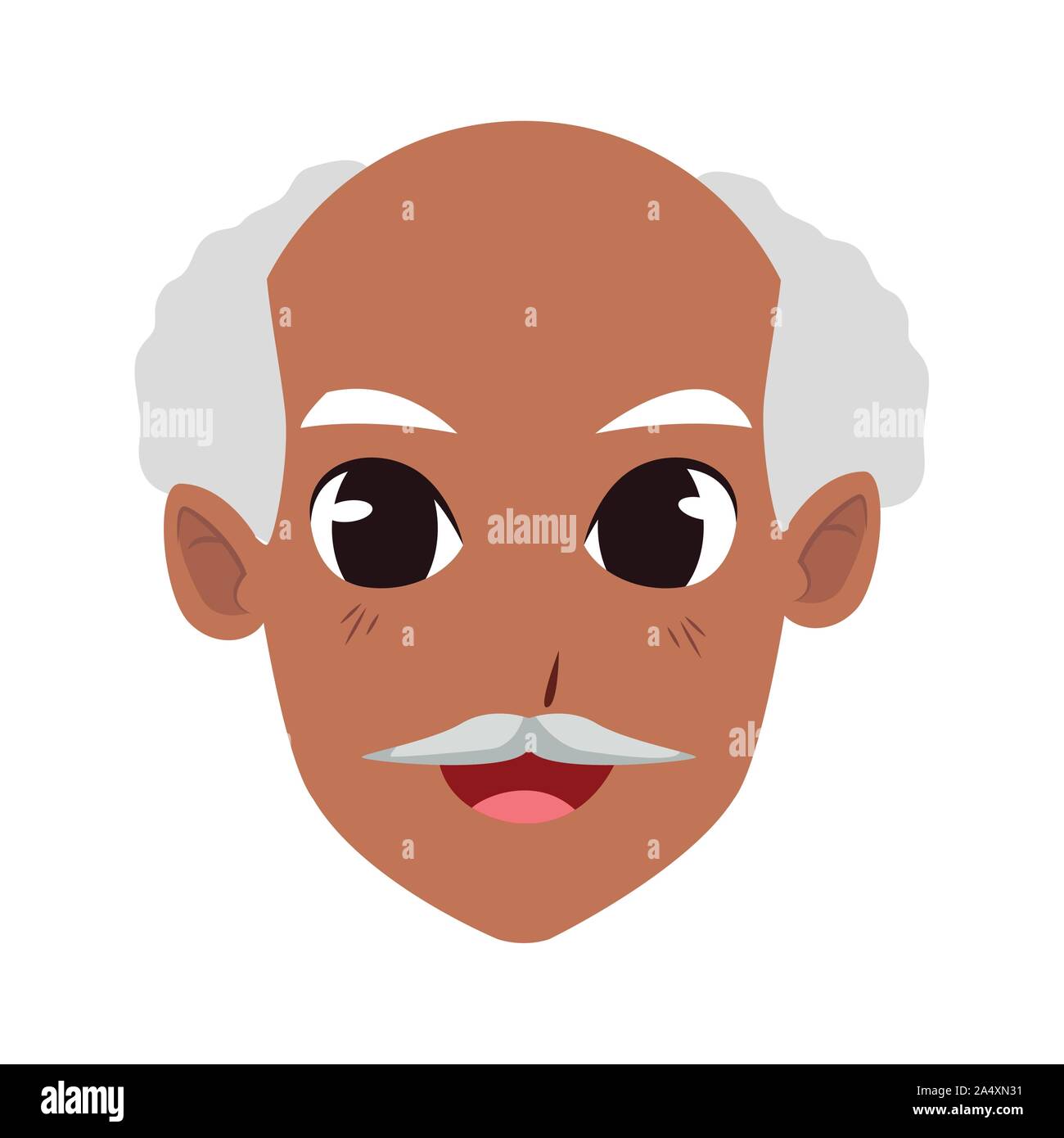 old man cartoon icon, colorful flat design Stock Vector