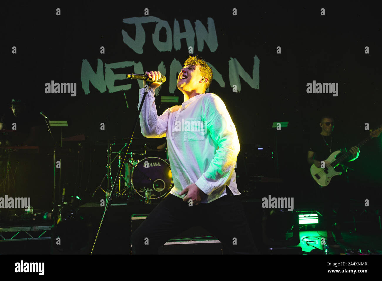 October 16, 2019: British soul / pop artist, John Newman, performs at the Shepherds Bush O2 Academy in London on his 2019 UK comeback tour (Credit Image: © Myles Wright/ZUMA Wire) Stock Photo
