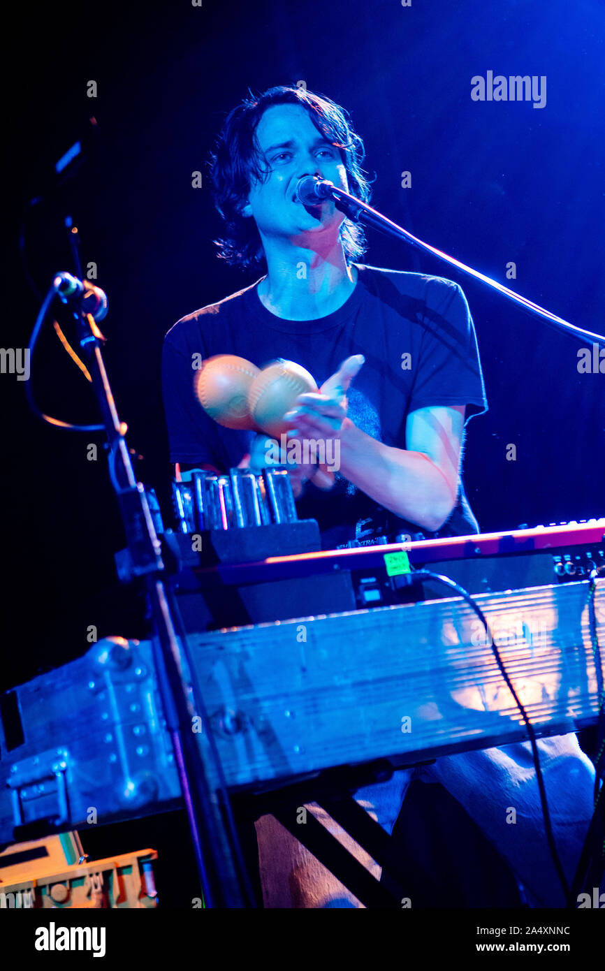 Milan Italy. 15 October 2019. The Australian band KING GIZZARD & THE LIZARD WIZARD performs live on stage at Alcatraz during the 'Infest The Rats' Nest Tour' Stock Photo