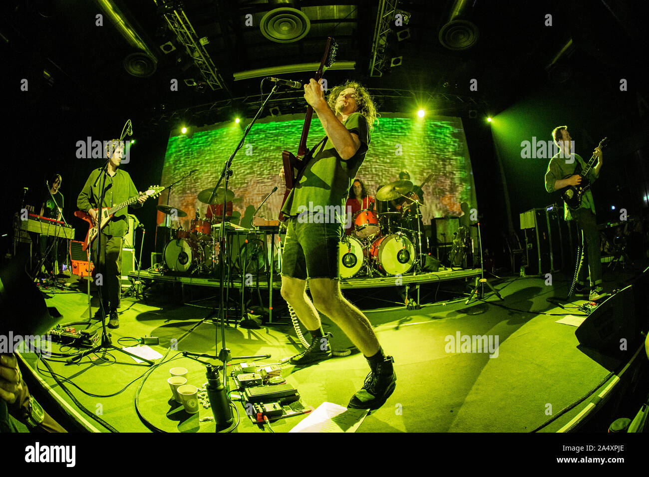 Milan Italy. 15 October 2019. The Australian band KING GIZZARD & THE LIZARD WIZARD performs live on stage at Alcatraz during the 'Infest The Rats' Nest Tour' Stock Photo