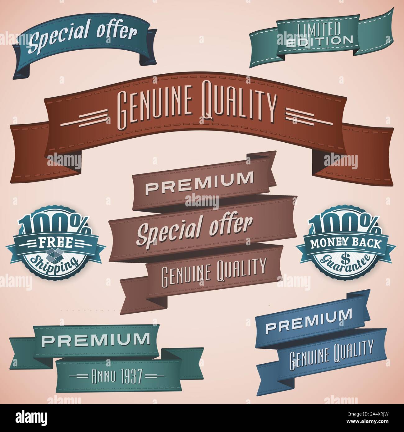 Trade Ribbons Vintage trade card Stock Vector Images - Alamy