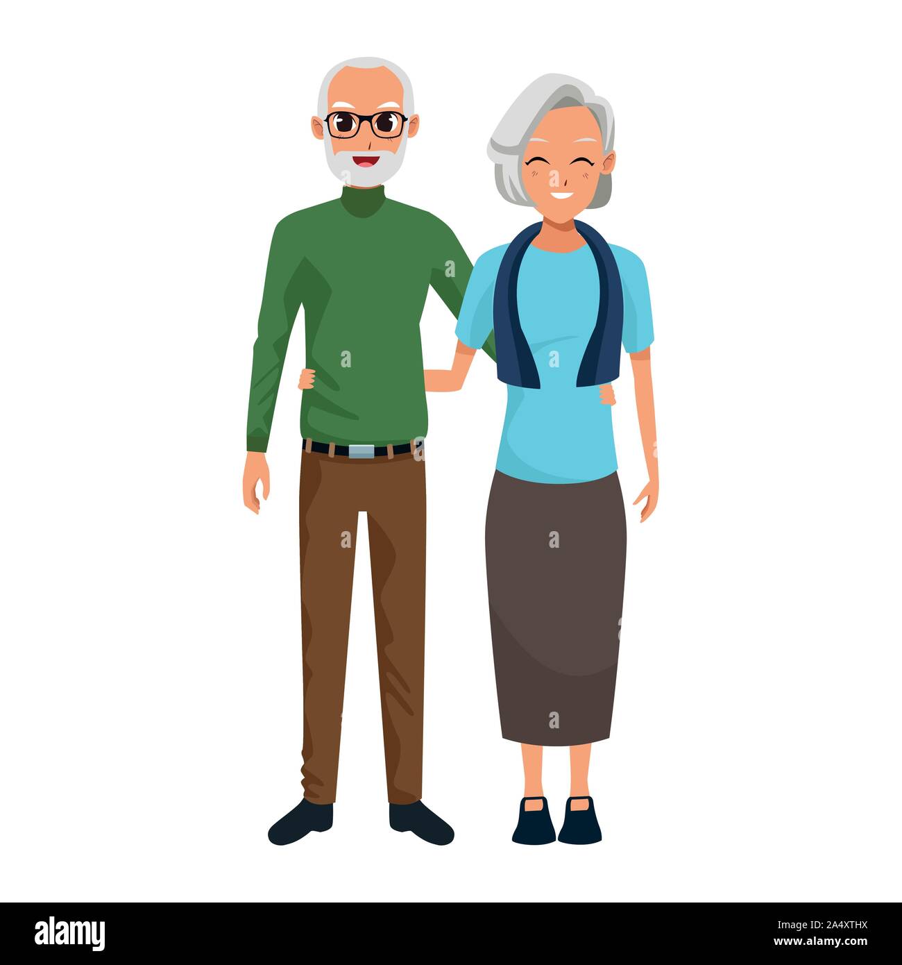 old man and woman standing icon Stock Vector