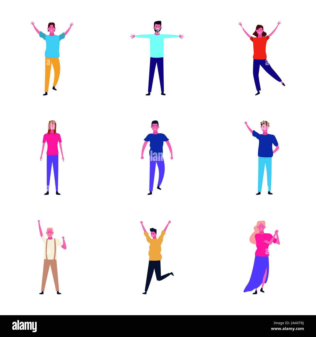 set of cartoon young people having fun Stock Vector Image & Art - Alamy