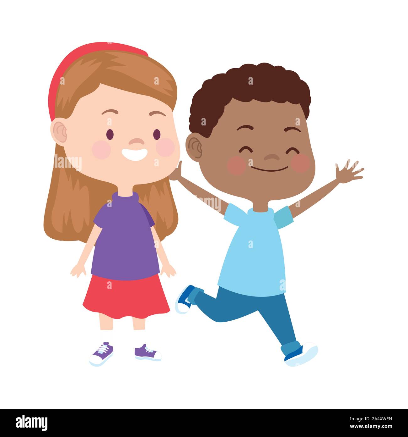 cartoon happy little kids design Stock Vector Image & Art - Alamy