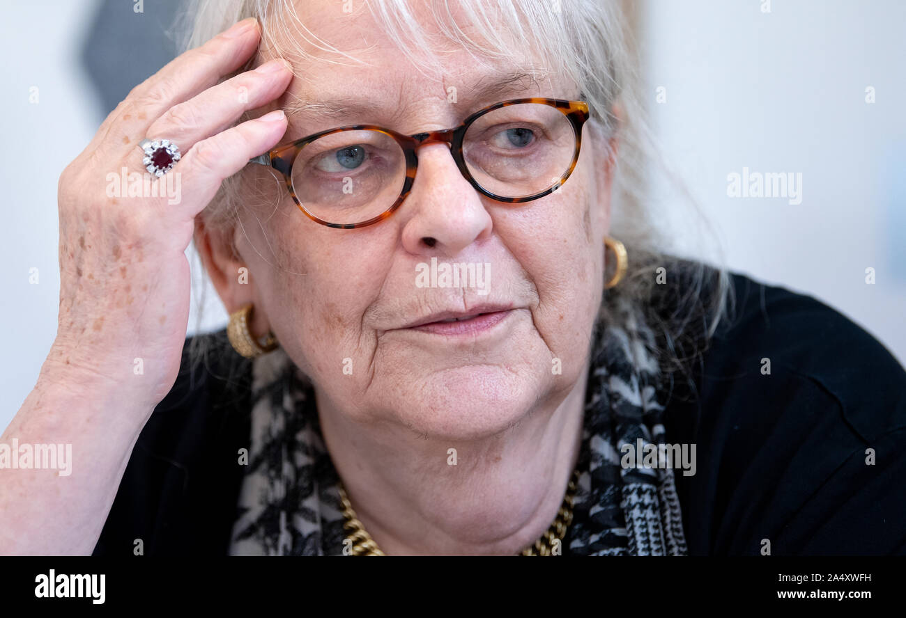 Munich, Germany. 24th Sep, 2019. Ursula Haeusgen, founder of the Lyrik Kabinett, recorded during an interview. The Lyrik Kabinett maintains the second largest library specialised in poetry in Europe with currently about 65,000 media. Credit: Sven Hoppe/dpa/Alamy Live News Stock Photo