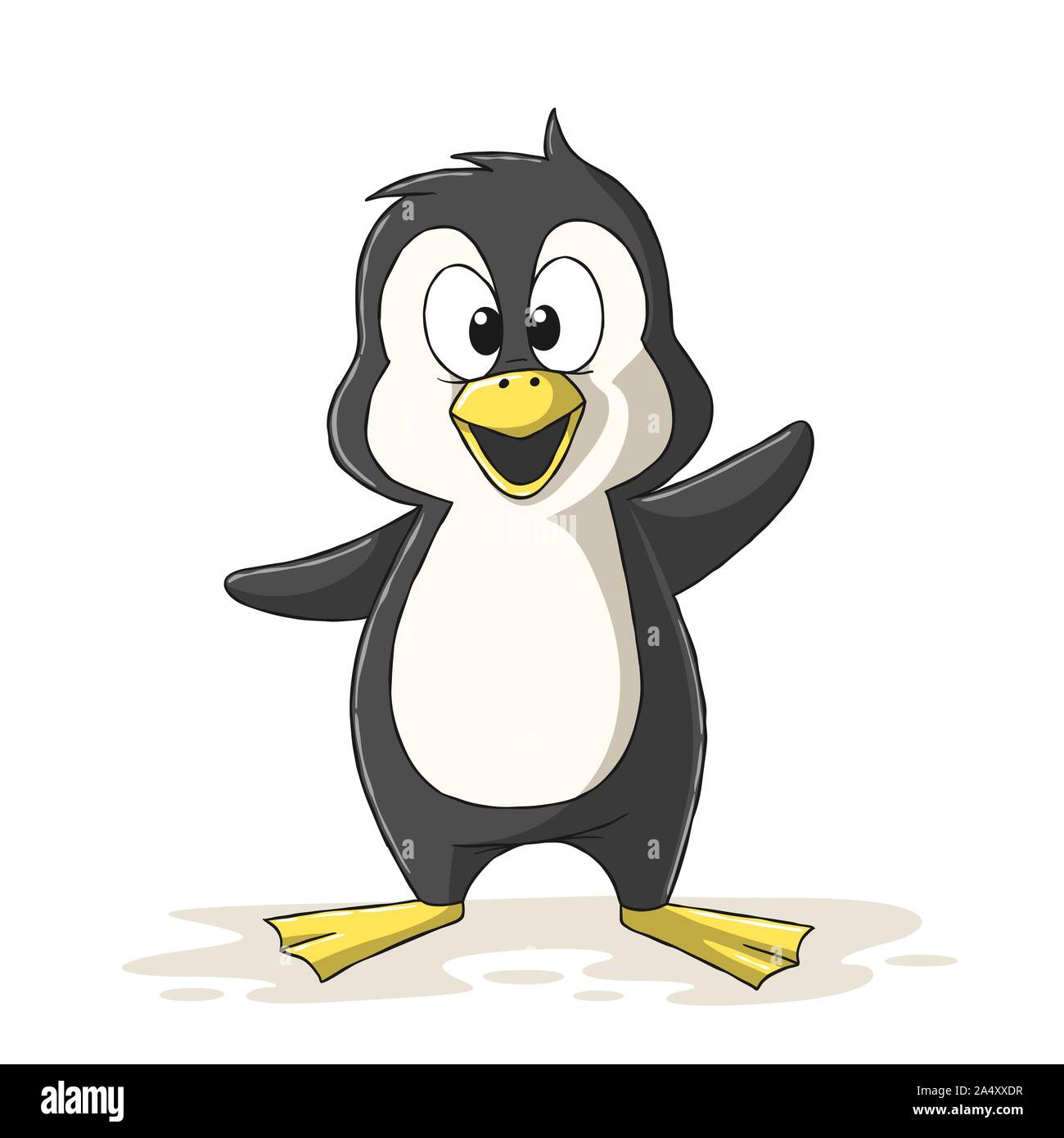 Cute cartoon penguin. Hand drawn vector illustration with separate layers  Stock Vector Image & Art - Alamy