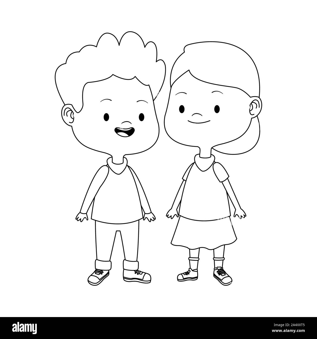 cartoon little kids, flat design Stock Vector Image & Art - Alamy