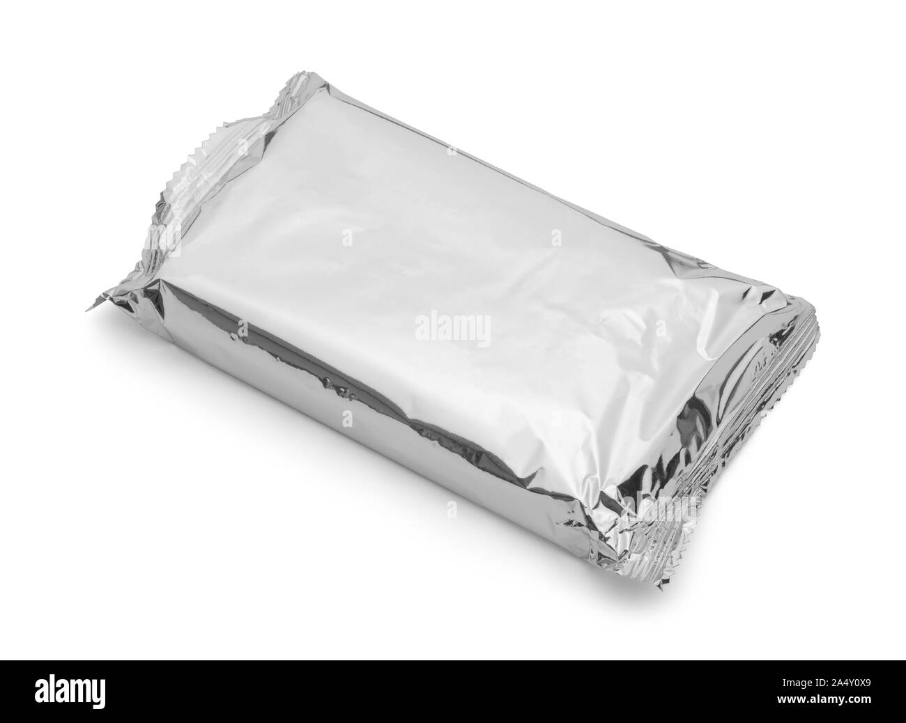 Toaster Pasteries in a Foil Package Isolated on White. Stock Photo