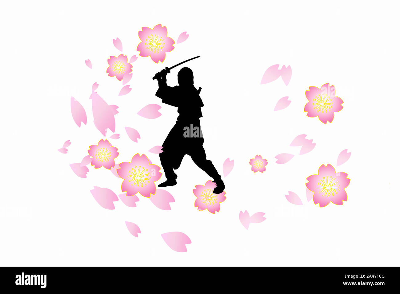 Ninja's silhouette Stock Photo