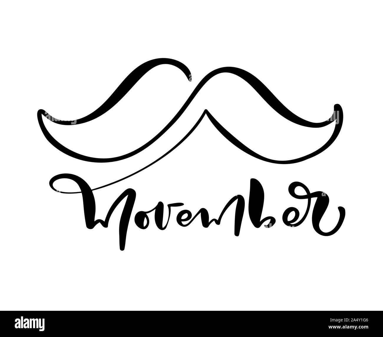 Movember, raise awareness of men's health issues. Vector background with text, ribbon and moustache. Prostate Cancer awareness Stock Vector