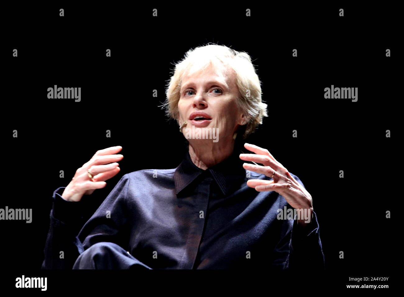 Spain. 16th Oct, 2019. Siri Hustvedt Princess of Asturias Award for Letters in a Colloquium at the Jovellanos Theater. (Photo by Mercedes Menendez/Pacific Press) Credit: Pacific Press Agency/Alamy Live News Stock Photo