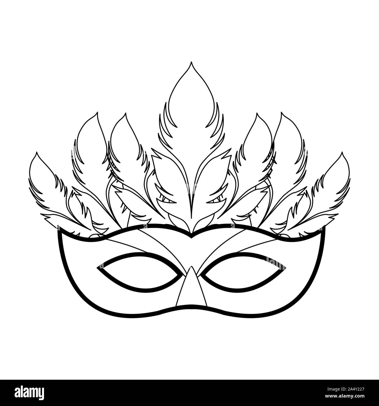 Masquerade mask icon, black and white design Stock Vector Image & Art ...