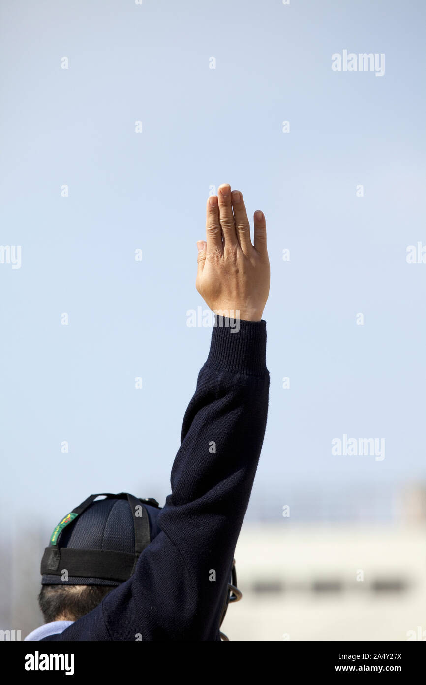 Baseball referee strike call Stock Photo Alamy