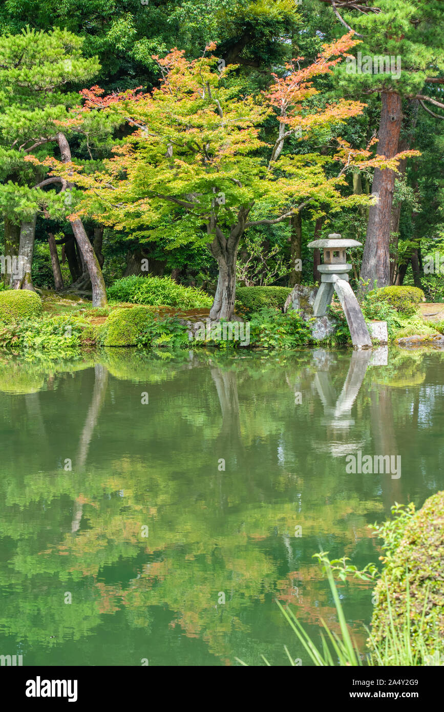 Japan Famous site Kenrokuen Garden in Kanazawa Stock Photo