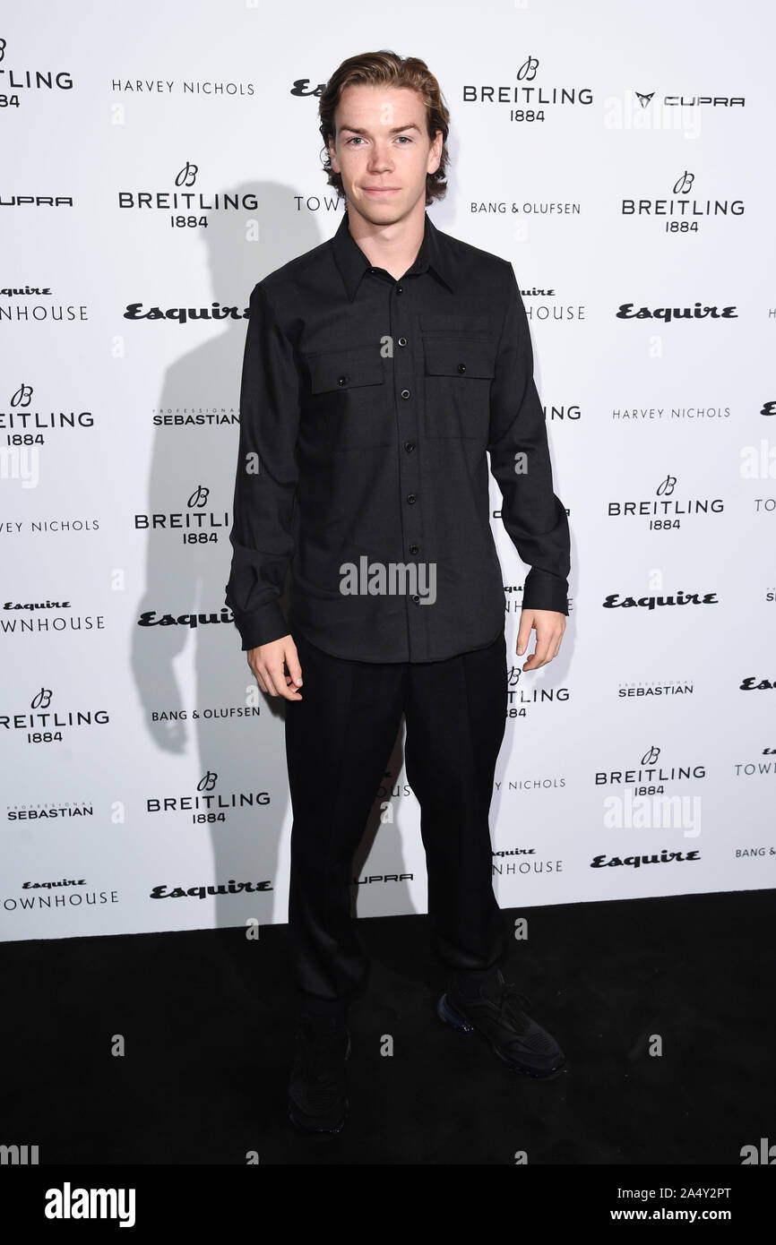 LONDON, UK. October 16, 2019: Will Poulter arriving for the Esquire Townhouse 2019 launch party, London. Picture: Steve Vas/Featureflash Credit: Paul Smith/Alamy Live News Stock Photo