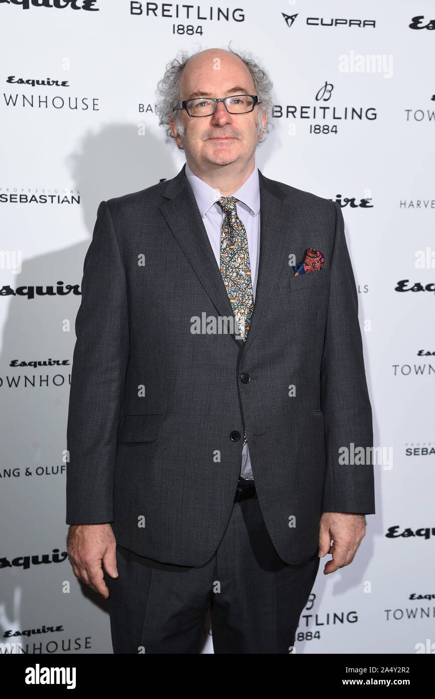 LONDON, UK. October 16, 2019: John Lanchester arriving for the Esquire Townhouse 2019 launch party, London. Picture: Steve Vas/Featureflash Credit: Paul Smith/Alamy Live News Stock Photo