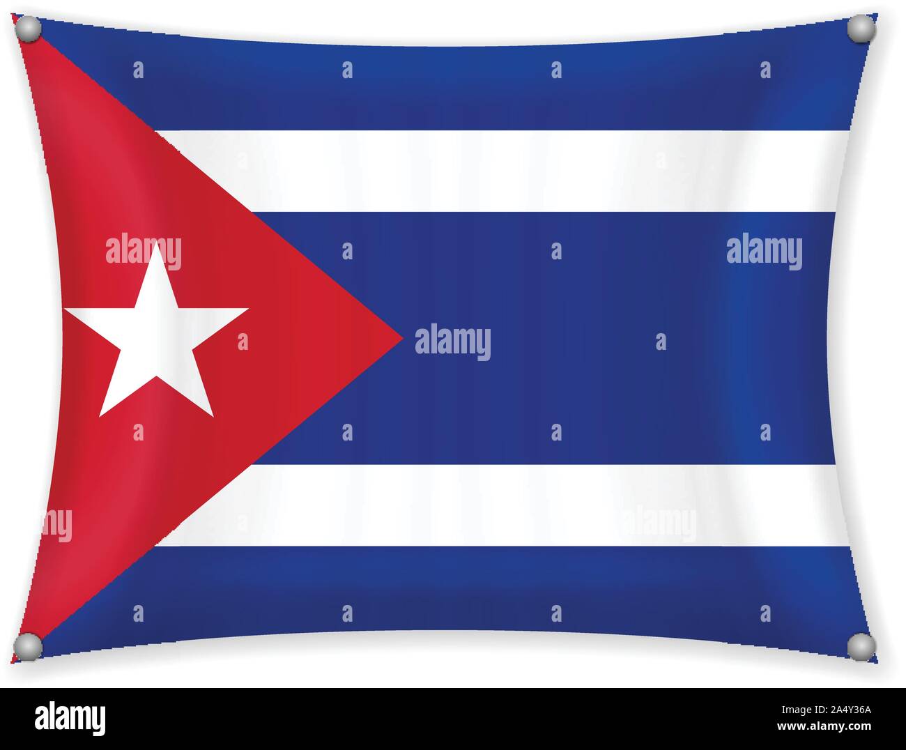 Waving Cuba flag on a white background Stock Vector Image & Art - Alamy