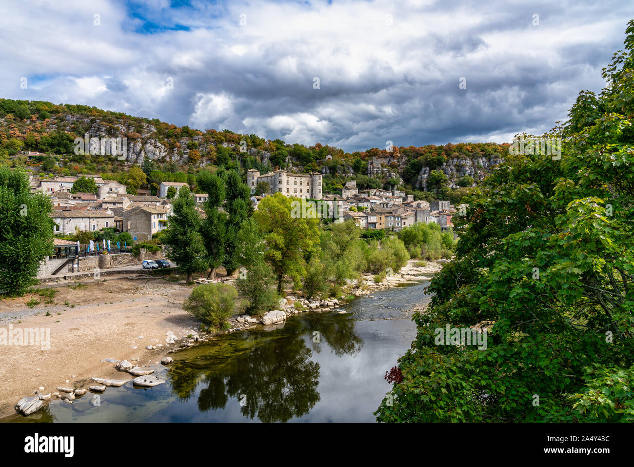 Medieval Village of Vogue in Ardeche, Rhone-Alpes, France Stock Photo