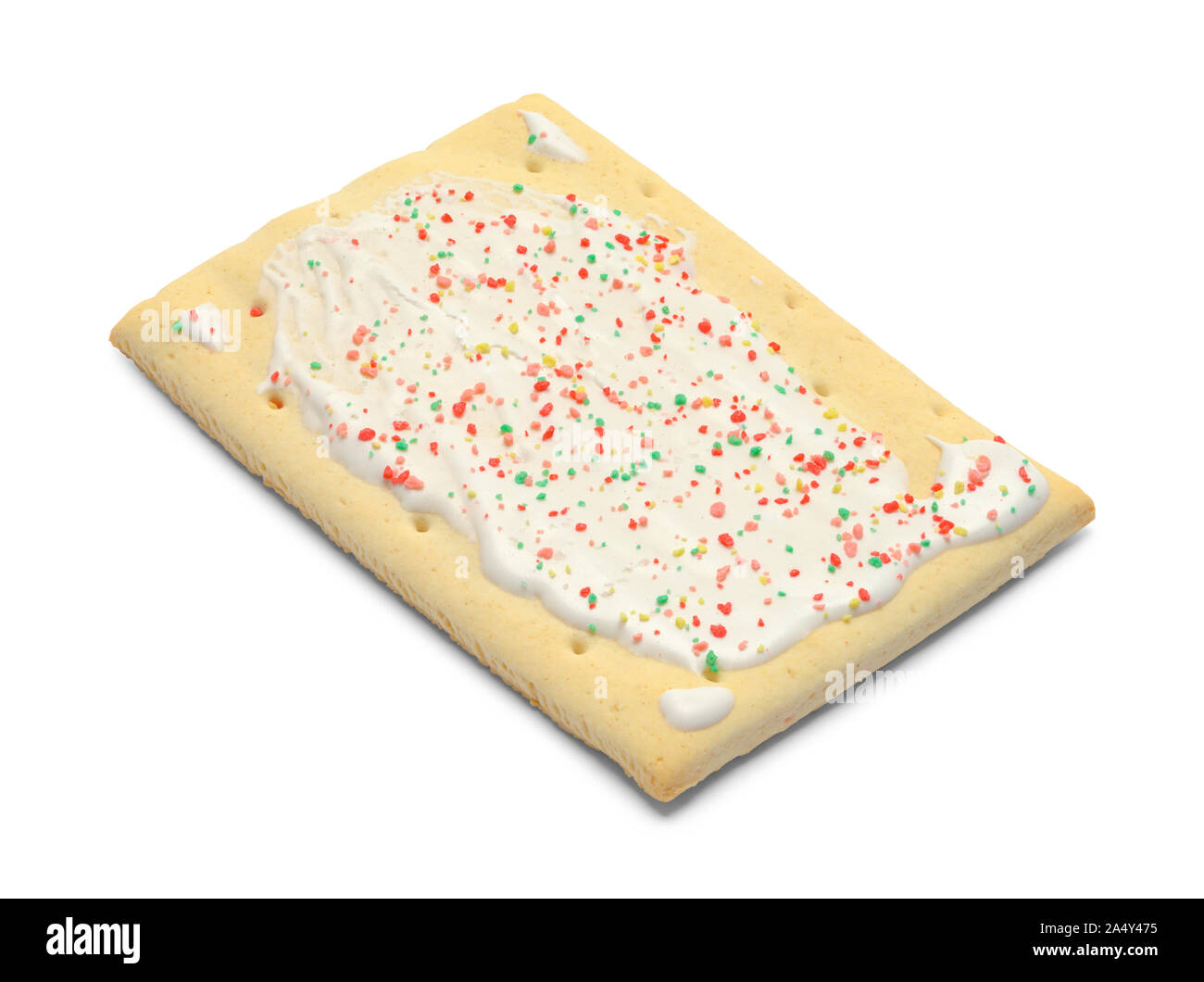Toaster Pastry  With Sprinkles Isolated on White. Stock Photo