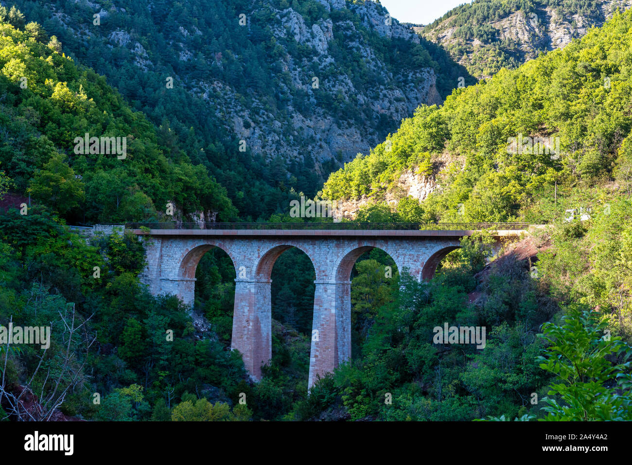 Gorges de Daluis or Chocolate canyon in Provence-Alpes, France. Stock Photo