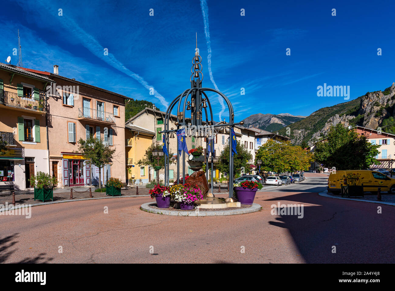 The village Guillaumes in Gorges de Daluis in Provence-Alpes, France. Stock Photo