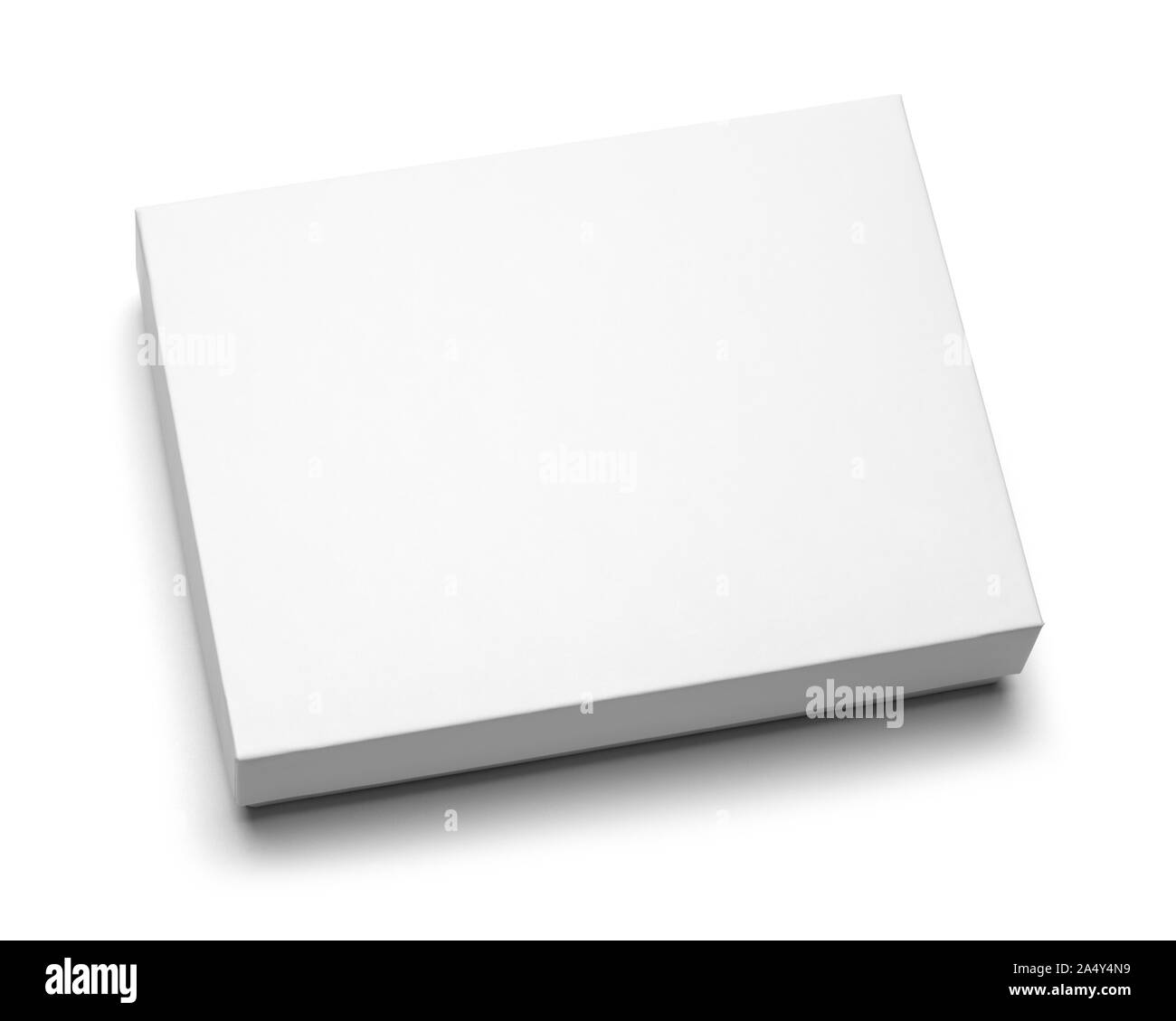 Flat White Box Top View isolated on White Background. Stock Photo