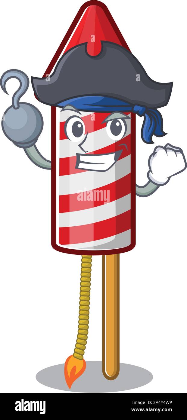 Pirate fireworks rocket cartoon isolated the character Stock Vector ...