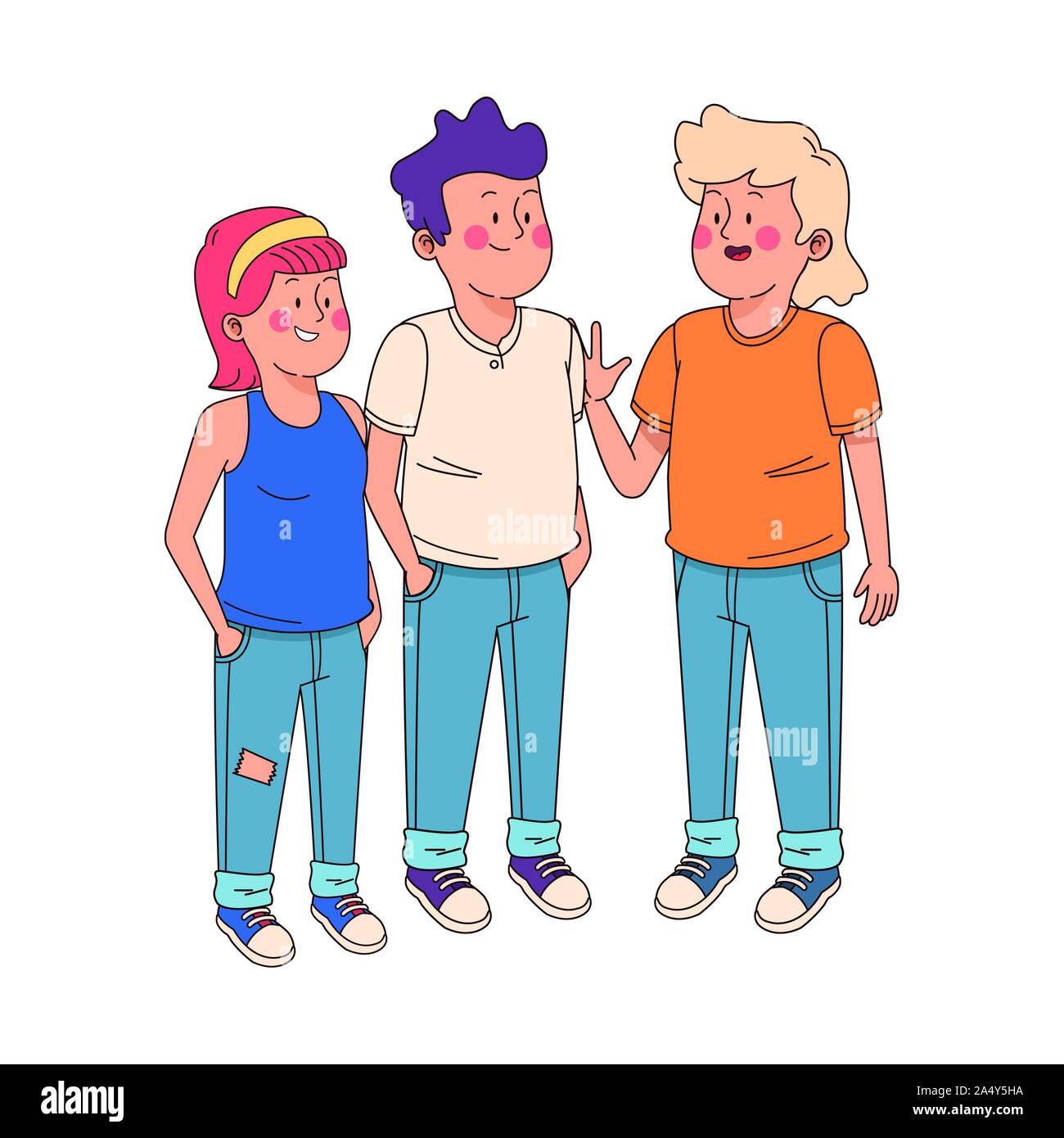 Teen teenager group conversation Stock Vector Images - Alamy
