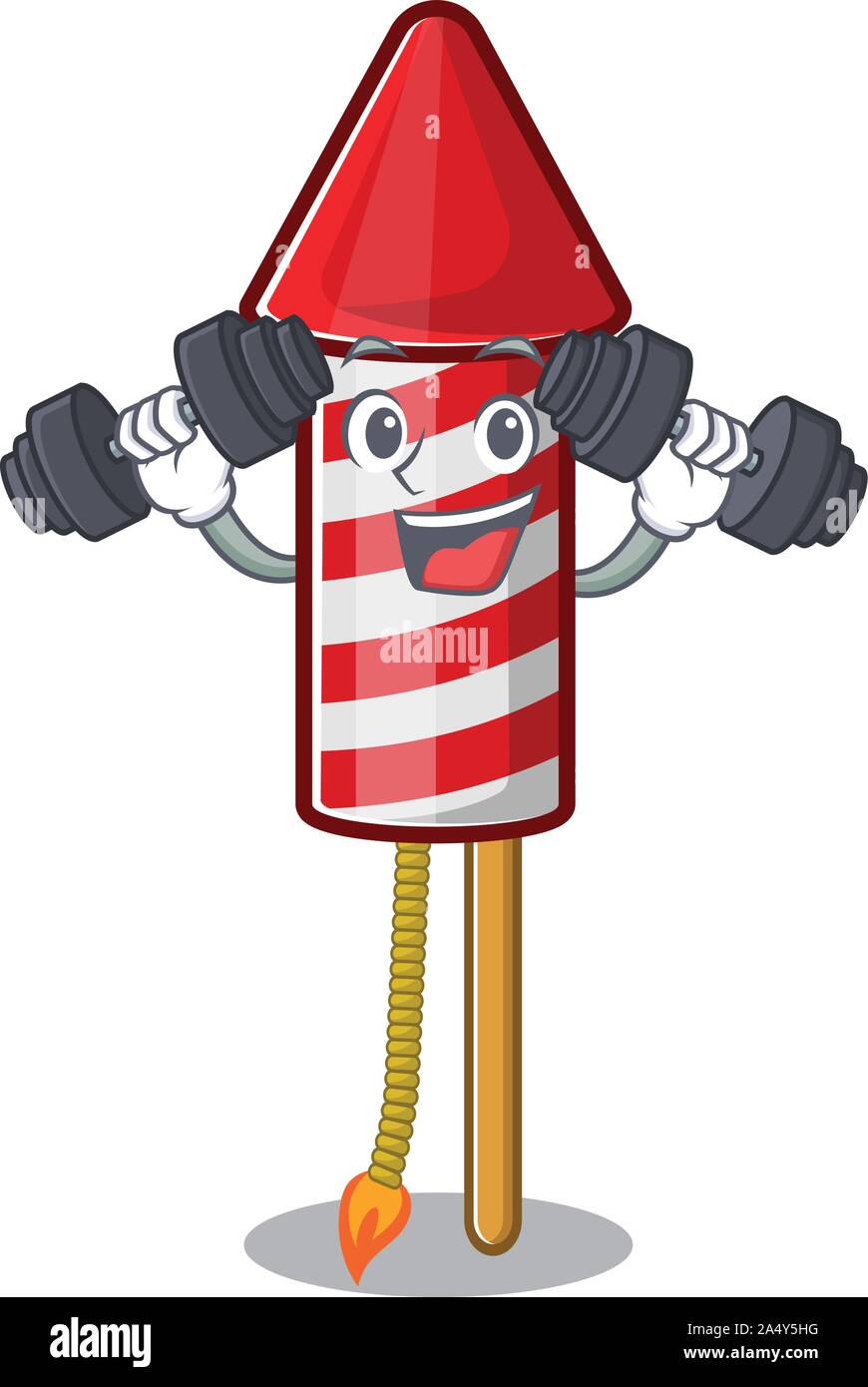 Fitness fireworks rocket cartoon isolated the character Stock Vector ...