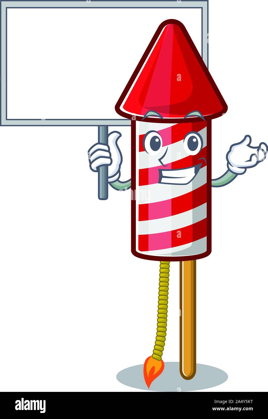 Bring board fireworks rocket cartoon isolated the character Stock ...