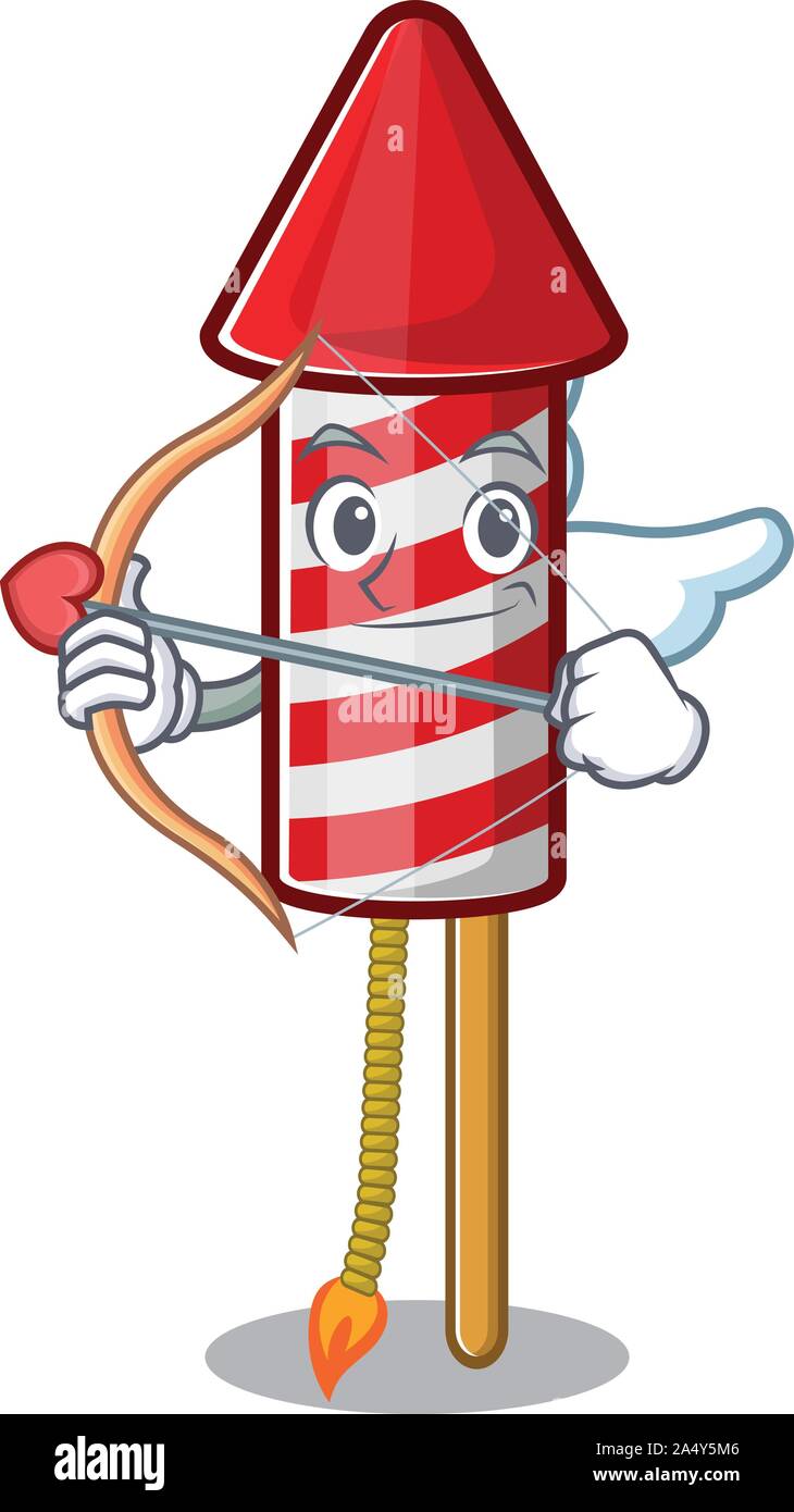 Cupid fireworks rocket cartoon isolated the character Stock Vector ...