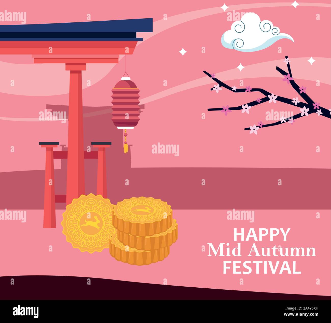 Happy mid autumn festival design Stock Vector Image & Art - Alamy