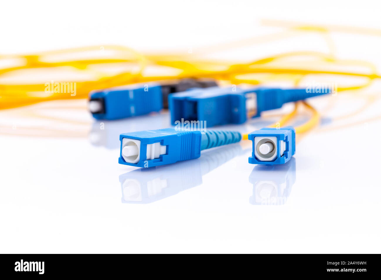 Fiber Optics connectors symbolic photo for fast internet connection , Internet Service Provider equipment.broadband connection is available  everywhere Stock Photo - Alamy