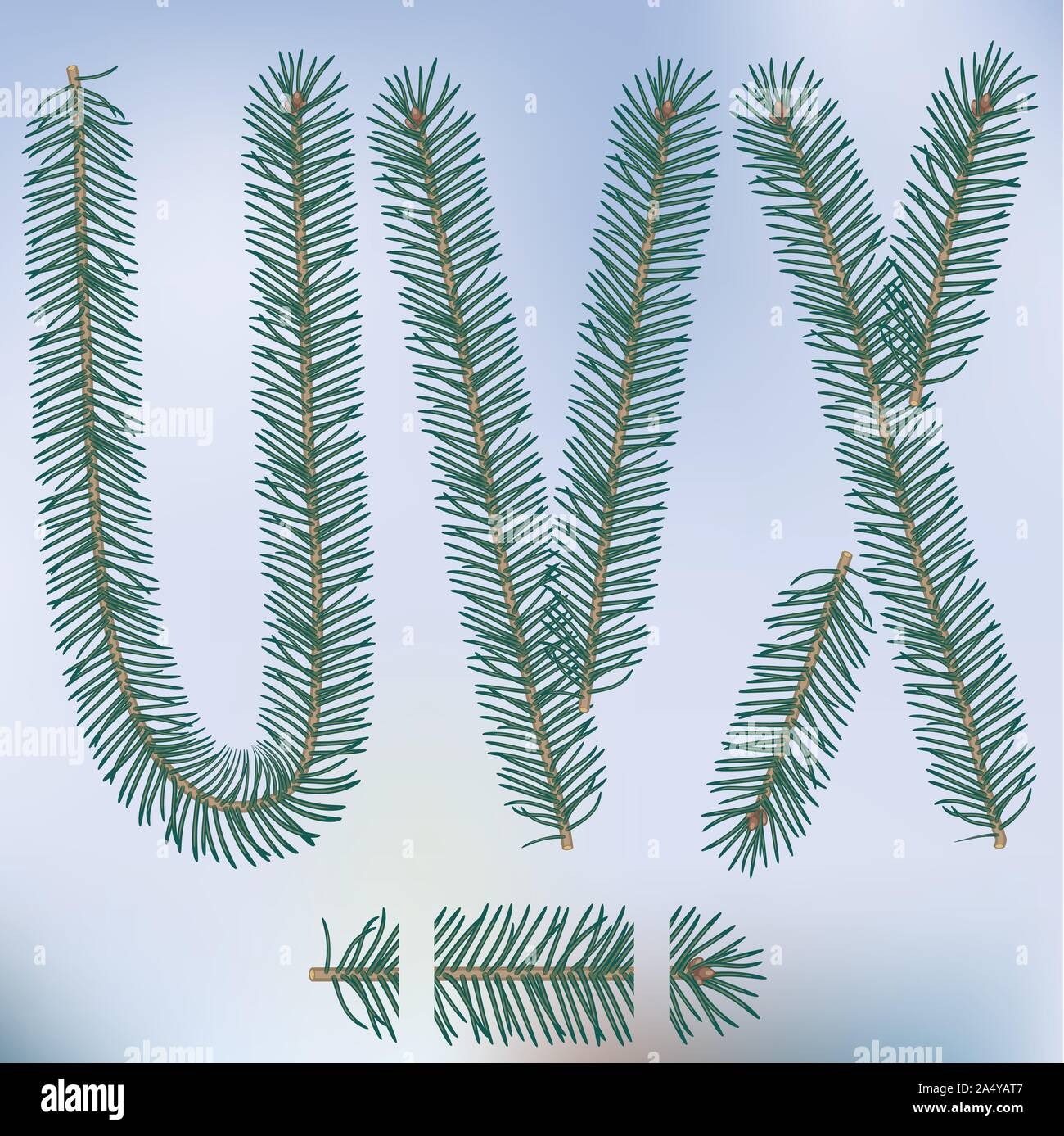 Christmas fir tree letters Stock Vector Image & Art - Alamy